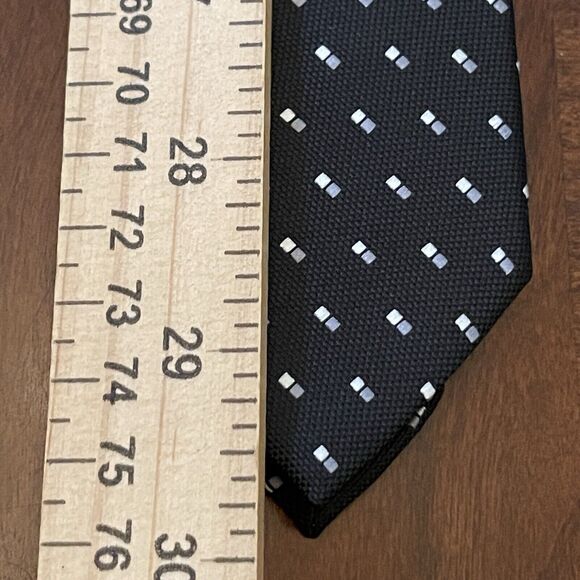 Tossido Black Gray 100% Microfiber Men’s Neck Tie - Picture 5 of 9
